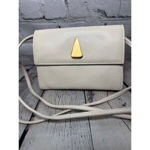 Americana by Sharif White Leather Travel Wallet Purse Micro Gold Regal Minimalis